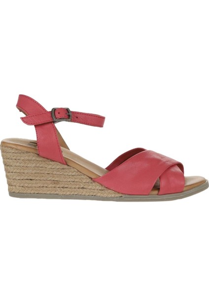 Fuşya Deri Kadın Dolgu Topuklu Espadril Sandalet 01WS11100 fiyatları