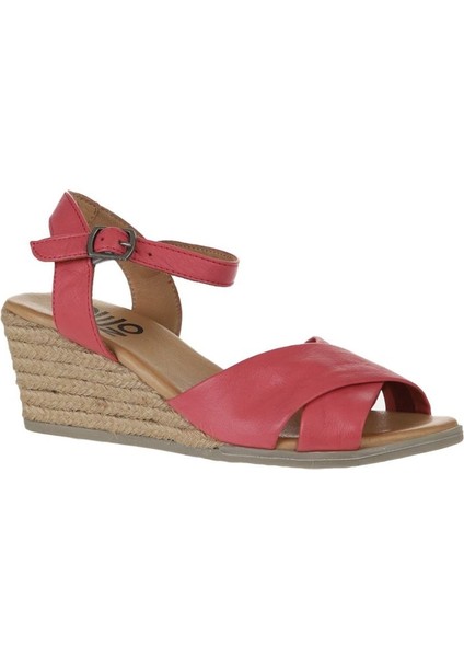 Fuşya Deri Kadın Dolgu Topuklu Espadril Sandalet 01WS11100 modelleri
