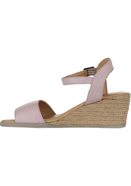 Bueno Shoes Pembe Deri Kadın Dolgu Topuklu Espadril Sandalet 01WS11101