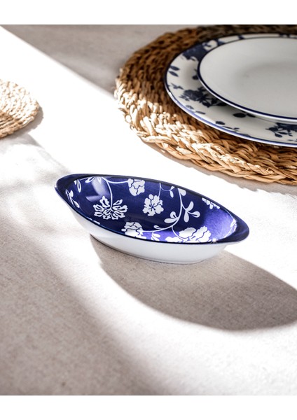 Rêve Bleu Rennes New Bone China Oval Kulplu Tabak