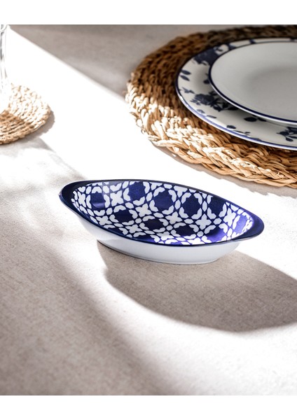 Rêve Bleu Brest New Bone China Oval Kulplu Tabak