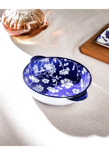 Rêve Bleu Rennes New Bone China Yuvarlak Kulplu Tabak