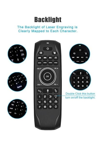 G7V Arkadan Aydınlatmalı Sesli Rus Mini Klavye Gyroskope Ir Öğrenme 2.4g Kablosuz Uzaktan G7V Pro Android Tv Kutusu Için Pro Hava Fare Vs Mx3 (Yurt Dışından)