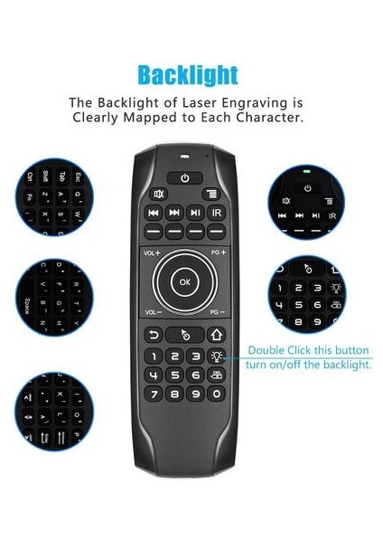 G7BTS Bluetooth 5.0 Kablosuz Hava Fare Gyroskope Uzaktan Kumanda Klavye G7 Xiaomi Akıllı Tv Mıbox Fire Stick Android Tv Kutusu Için (Yurt Dışından)