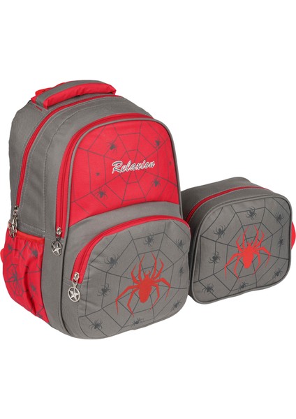 Kırmızı Örümcek Ilkokul Çantası Beslenme Çantalı 1340-6