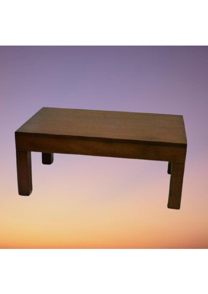 Orta Sehpa Küt Model Ahşap Kutu Küt Ayak Mdf Parlak Ceviz Natüre Tabla El Yapım