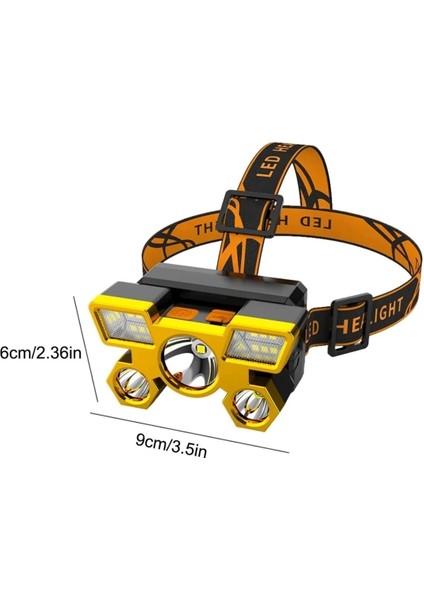 Ultra Süper Güçlü Kafa Feneri Avcı Feneri Balıkçı Kamp El Feneri LED Şarjlı Cree 5 LED 120W