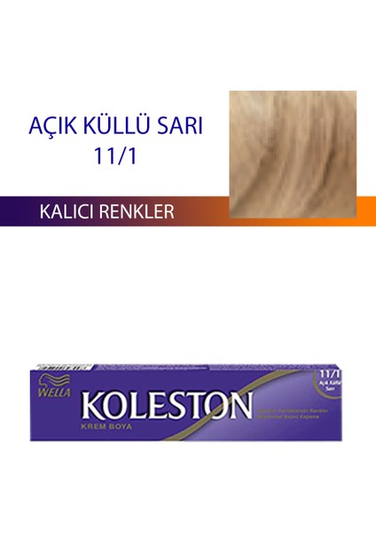 Wella Koleston Single Tüp Boya Saç Boyası Açık Küllü Sarı 11/1