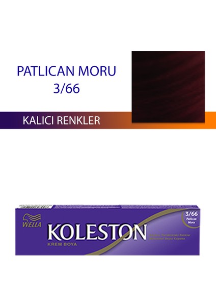 Wella Koleston Single Tüp Boya Saç Boyası Patlıcan Moru 3/66