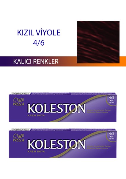 2 Adet Single Tüp Boya Saç Boyası Kızıl Viyole 4/6