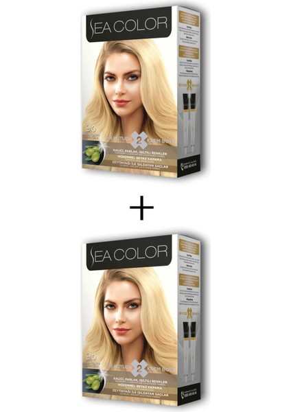 Sea Color 2x2 Tüp Krem Saç Boyası Seti Buğday Sarısı No:9.0