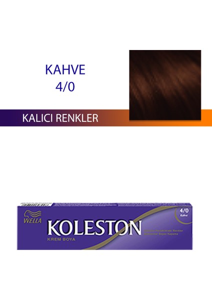 Wella Koleston Single Tüp Boya Saç Boyası Kahve 4/0