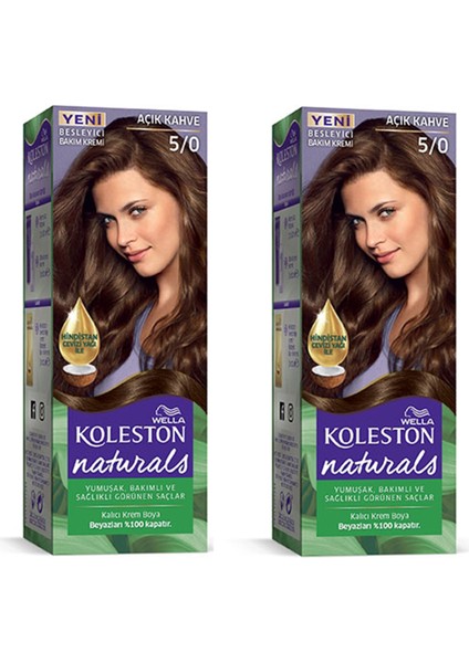 Wella Koleston Naturals Saç Boyası Açık Kahve 5/0 2x Paket