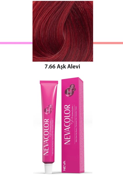 Neva Color Premium 7.66 Aşk Alevi - Kalıcı Krem Saç Boyası 50 G Tüp