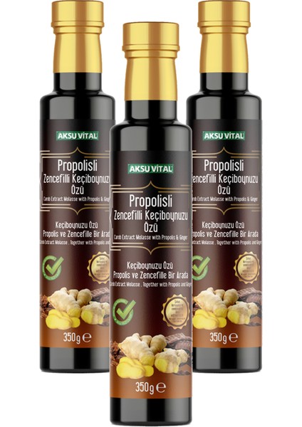 3 Kutu Propolisli Zencefilli Keçiboynuzu Özü 350 gr