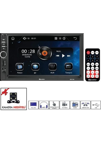 RD7100 7" Bluetooth Double Din Teyp