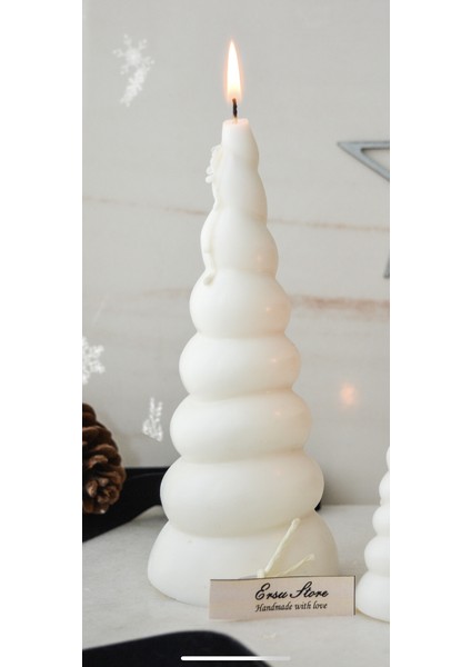 Büyük Boy Kokulu Soya Wax Burgulu Dönence Mum