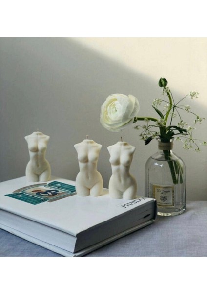 3 Adet Egzotik Kokulu Kadın Büst Mum