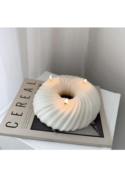 Büyük Boy 22CM Özel Tasarım Donut Kek Mum