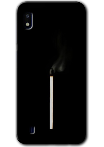 Samsung Galaxy A10 Kılıf Hd Desen Baskılı Arka Kapak + Temperli Cam - Sönmüş Kibrit