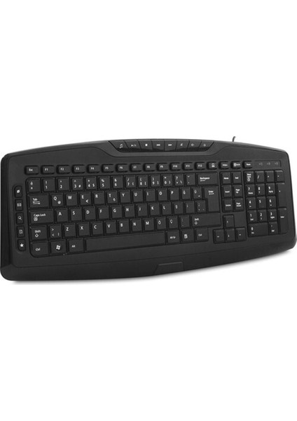 Siyah USB Full Boy Q Ofis 14 Multimedia Tuşlu Kablolu Klavye KB-920