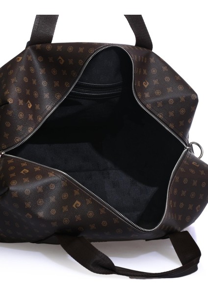 04PC001205-B Kh Baskılı Kahverengi Unisex El Valizi fırsatları