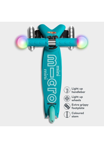 Scooter Mini Micro Deluxe Magic Aqua (Led)