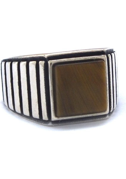 Kare Akik Taşlı 925 Ayar 9 gr Gümüş Erkek Yüzük GEY-112 modelleri