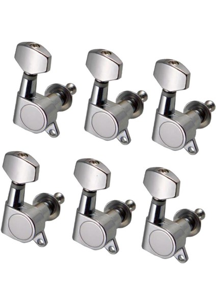 Akustik Elektro Gitar Dize Tuning Pegs Makine Kafaları Tuner 6r - Gümüş (Yurt Dışından)