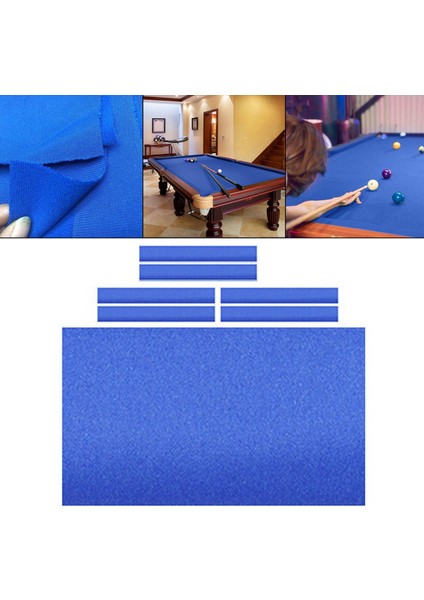 7/8/9ft Kamgaralı Bilardo Snooker Masa Bezi Kalın 8ft Mavi Hissettim (Yurt Dışından)