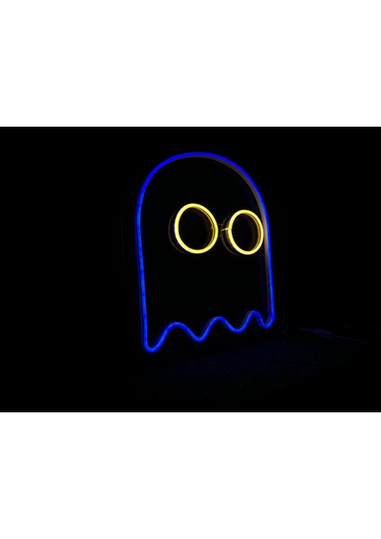 Rgb Neon LED Pacman Oyun Figürü Tabela / 35X35