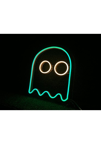 Rgb Neon LED Pacman Oyun Figürü Tabela / 35X35