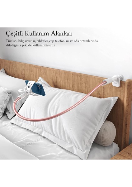 Bix Saıjı Ivy-85 Akrobat Esnek Telefon Tutucu Esnek Uzun Kollu Kelepçe Standı Beyaz modelleri