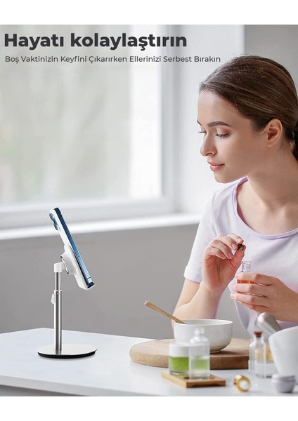 Bix Saıjı S1 Plus Masa Için Cep Telefonu & Tablet Standı, Ayarlanabilir Yükseklik Açısı, Iphone, Ipad, Samsung Vb. Tüm 4''-11''ekranlar Için Uyumludur.