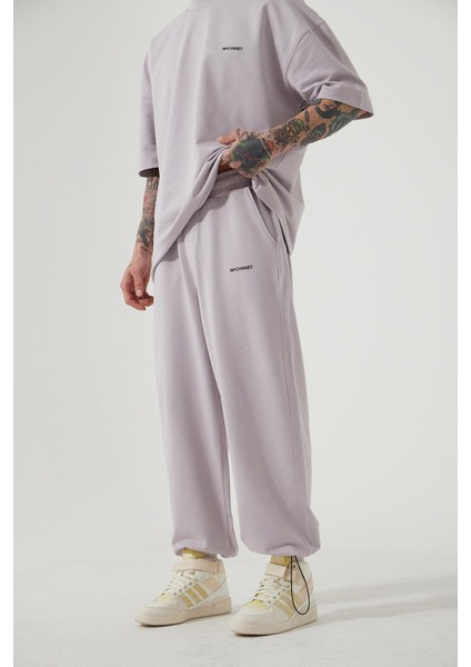 Oversıze Basıc Baggy Eşofman Lila