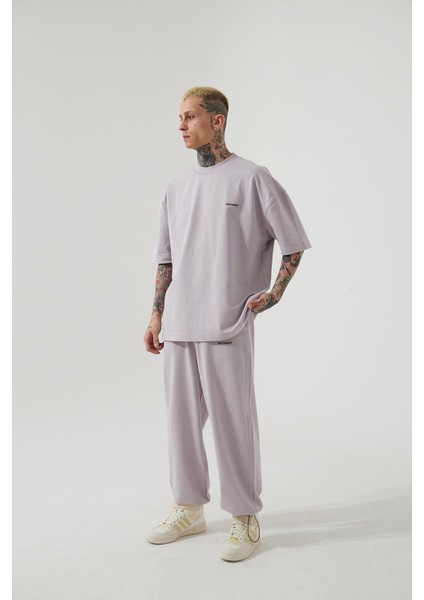 Oversıze Basıc Baggy Eşofman Lila