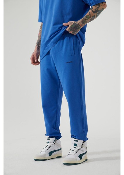 Relaxed Basıc Paça Lastikli Jogger Eşofman Açık Mavi
