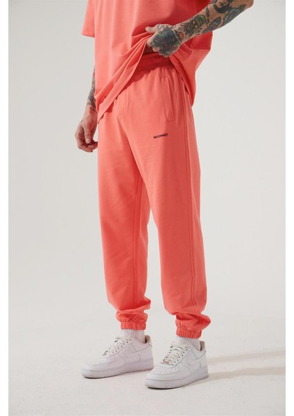Relaxed Basıc Paça Lastikli Jogger Eşofman Pembe