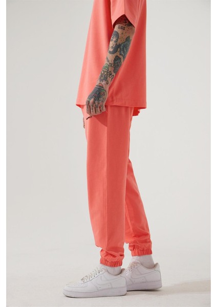 Relaxed Basıc Paça Lastikli Jogger Eşofman Pembe