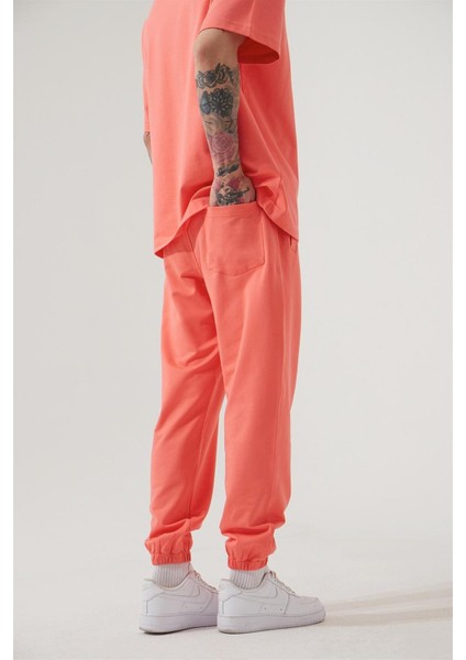 Relaxed Basıc Paça Lastikli Jogger Eşofman Pembe