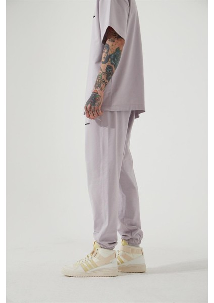 Relaxed Basıc Paça Lastikli Jogger Eşofman Gri