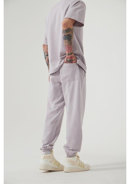 Relaxed Basıc Paça Lastikli Jogger Eşofman Gri