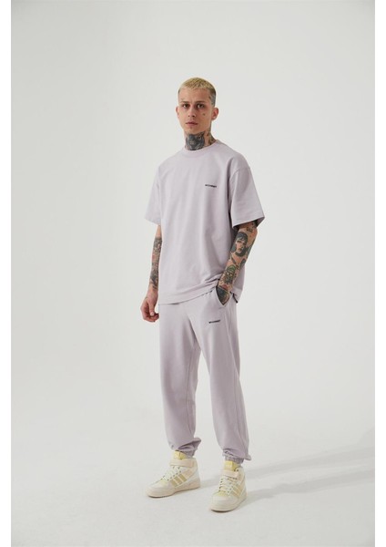 Relaxed Basıc Paça Lastikli Jogger Eşofman Gri