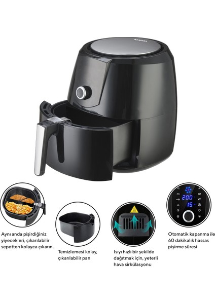 Fastfryer Haf – 06 8,5 Litre Xxl Digital (Yağsız Fritöz Airfryer)