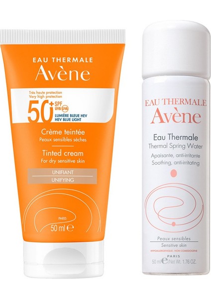 Solaire Spf 50+ Renkli Güneş Kremi 50 ml - Avene Termal Su 50 ml