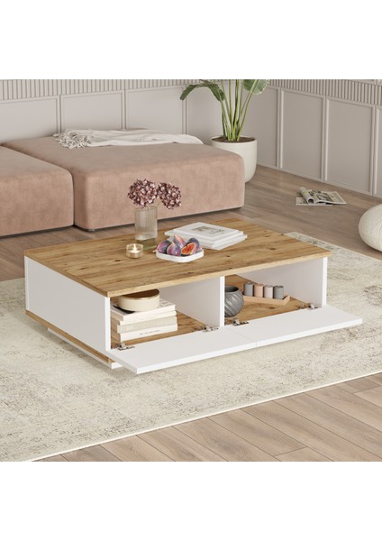 Future Tv Ünitesi Orta Sehpa Konsol 3'lü Set Çam-Beyaz FR18-AW indirimleri