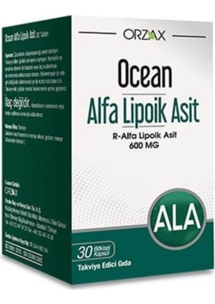 Ocean Alfa Lipoik Asit 600 Mg 30 Kapsül fiyatları