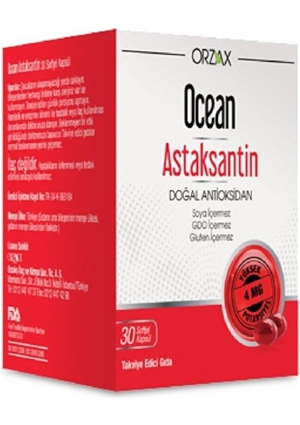 Ocean Astaksantin 30 Kapsül