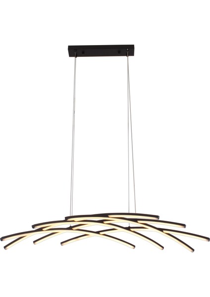 Brian Mat Siyah Boyalı 3000K 78 Watt Sarkıt Yemek Odası Salon Oturma Odası Ledli Avize