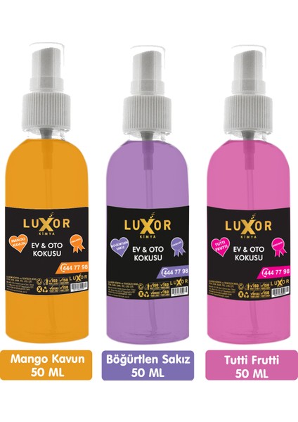 Tutti Frutti & Böğürtlen sakız & Mango Kavun 50 ml x 3 Adet Koku
